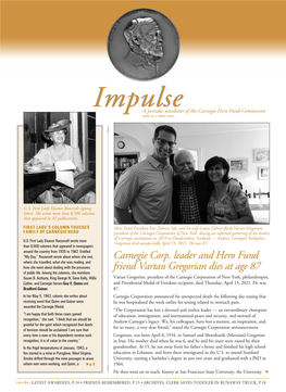 Impulseimpulsea Periodic Newsletter of the Carnegie Hero Fund Commission ISSUE 65 • SPRING 2021