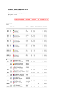 Seeding Report