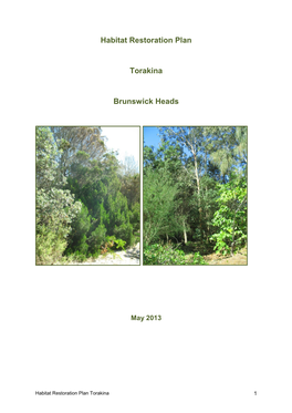 Habitat Restoration Plan Torakina Brunswick Heads