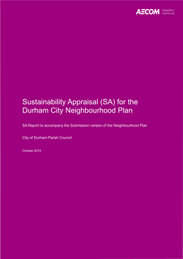 Report Sustainability Appraisal (SA) for the Durham City Neighbourhood