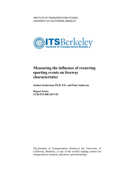 Measuring the Influence of Recurring Sporting Events on Freeway Characteristics