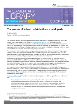 The Process of Federal Redistributions: a Quick Guide