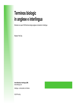 Terminos Biologic in Anglese E Interlingua