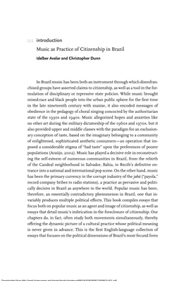 : : Introduction Music As Practice of Citizenship in Brazil