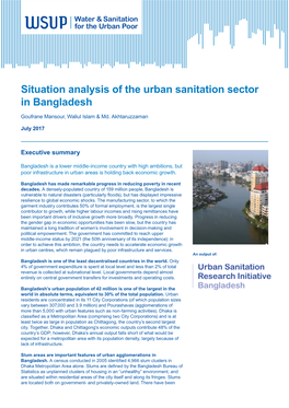 Situation Analysis of the Urban Sanitation Sector in Bangladesh Goufrane Mansour, Waliul Islam & Md