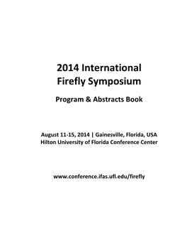 2014 International Firefly Symposium