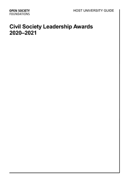 Civil Society Leadership Awards 2020–2021 Host University Guide