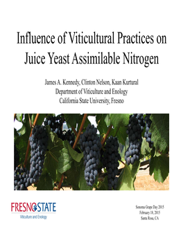 Influence of Viticultural Practices on Juice Yeast Assimilable Nitrogen