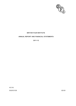 British Film Institute Annual Report and Financial Statements 2011/12