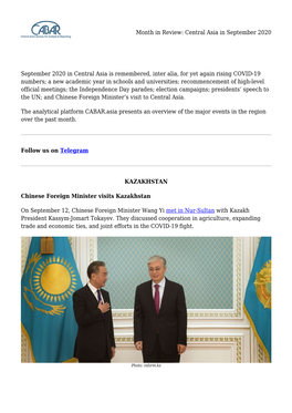 Month in Review: Central Asia in September 2020