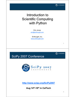 Introduction to Scientific Computing with Python