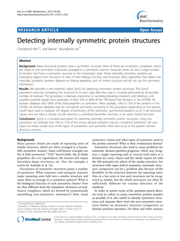 Detecting Internally Symmetric Protein Structures Changhoon Kim1,2, Jodi Basner1, Byungkook Lee1*
