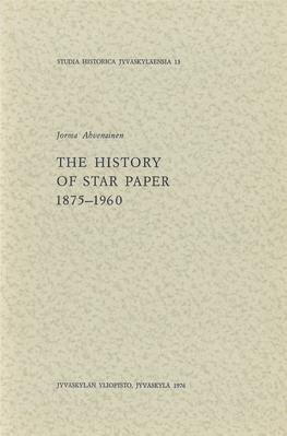 The History of Star Paper 1875-1960