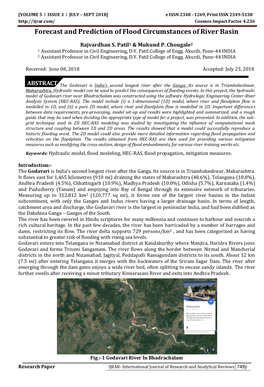 Forecast and Prediction of Flood Circumstances of River Basin