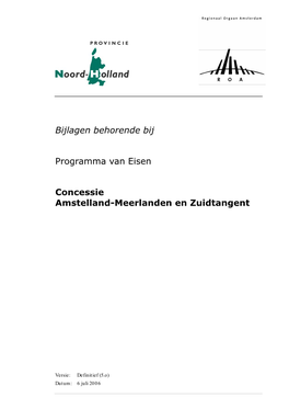 Bijlagen Behorende Bij Programma Van Eisen Concessie Amstelland-Meerlanden En Zuidtangent - 2