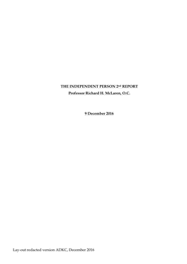 THE INDEPENDENT PERSON 2Nd REPORT Professor Richard H