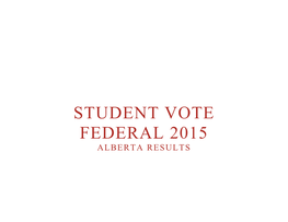 Student Vote Federal 2015 Alberta Results