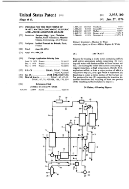 United States Patent 9) 11, 3,935,100 Alagy Et Al