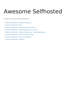 Awesome Selfhosted