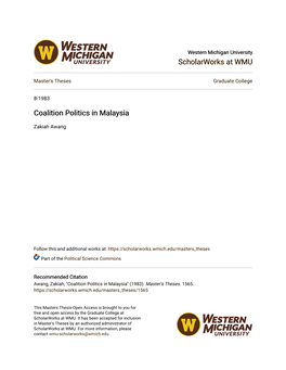 Coalition Politics in Malaysia