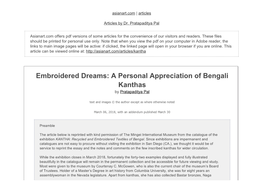 Embroidered Dreams: a Personal Appreciation of Bengali Kanthas by Pratapaditya Pal