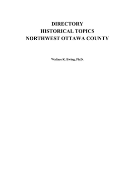 Directory Historical Topics Northwest Ottawa County