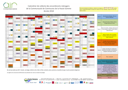 Calendrier De Collecte Des Encombrants Ménagers De La