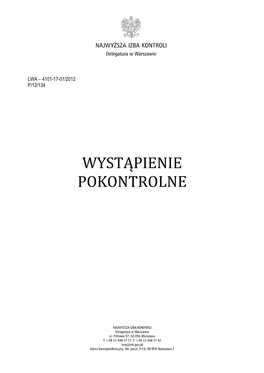 Wystąpienie Pokontrolne