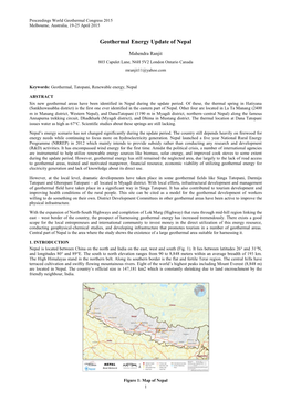 Geothermal Energy Update of Nepal