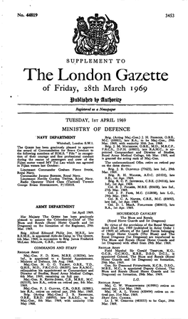 The London Gazette of Friday, 28Th March 1969 Bj> Sut&Otirp
