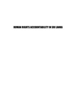 Human Rights Accountability in Sri Lanka