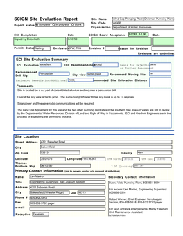 SCIGN Site Evaluation Report