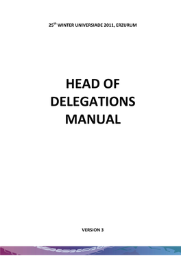 Head of Delegations Manual