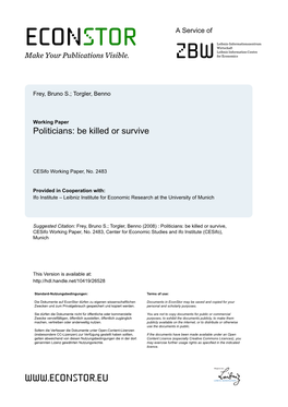 Cesifo Working Paper No. 2483 Category 3: Social Protection December 2008