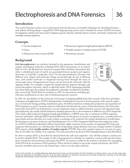 Electrophoresis and DNA Forensics 36