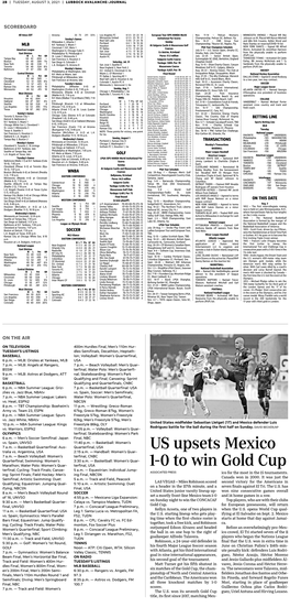 US Upsets Mexico 1-0 to Win Gold