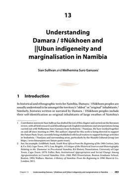 Understanding Damara / ‡Nūkhoen and ||Ubun Indigeneity and Marginalisation in Namibia