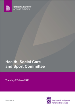 Health, Social Care and Sport Committee