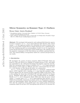 Mirror Symmetry on Kummer Type K3 Surfaces 3