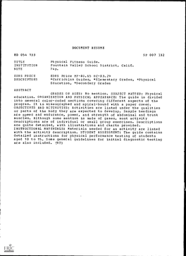 Document Resume Ed 054 133 Sp 007 332 Title Institution