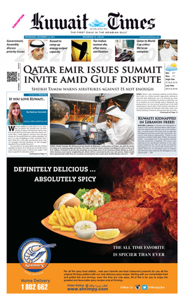 Qatar Emir Issues Summit Invite Amid Gulf Dispute