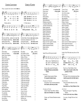 Litaniæ Lauretanæ Litany of Loreto