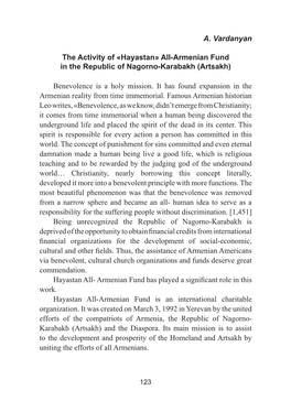 All-Armenian Fund in the Republic of Nagorno-Karabakh (Artsakh)