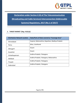 Broadcasting and Cable Services) Interconnection (Addressable Systems) Regulations, 2017 (No.1 of 2017)