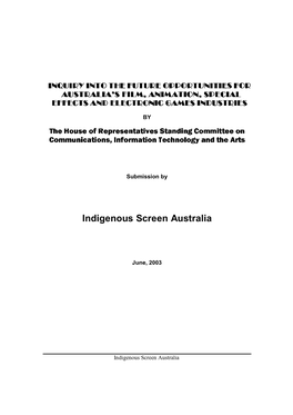 Submission by Indigenous Screen Australia