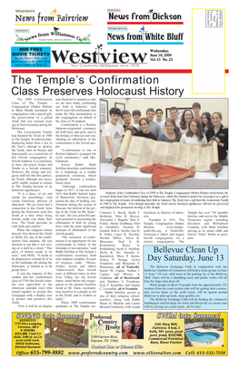 The Temple's Confirmation Class Preserves Holocaust History