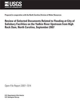 Review of Selected Documents Related to Flooding at City of Salisbury Facilities on the Yadkin River Upstream from High Rock Dam, North Carolina, September 2007