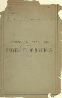 Catalogue of the Academic Senate of the University of Michigan, and Of