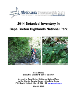 2014 Botanical Inventory in Cape Breton Highlands National Park