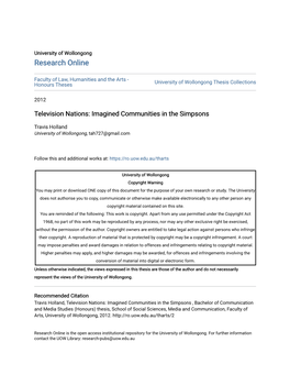 Television Nations: Imagined Communities in the Simpsons